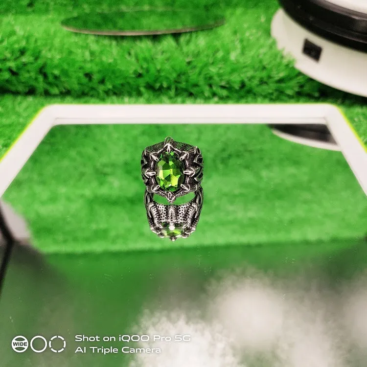 Domineering Retro Inlaid Ruby Ring Trendy Men's Jewelry Titanium Steel Ring Men's Ring