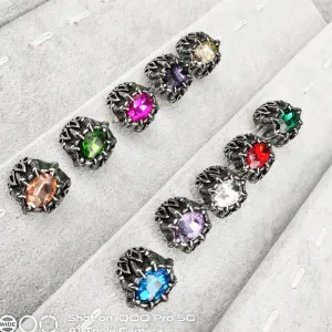 Domineering Retro Inlaid Ruby Ring Trendy Men's Jewelry Titanium Steel Ring Men's Ring
