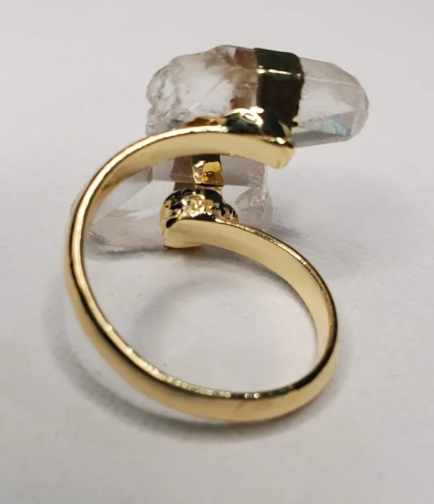 Double-Clear Quartz Ring