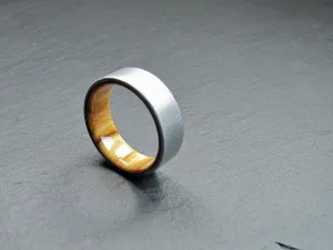 Duality (Roman Olivewood) Men's Titanium and Wood Wedding Band