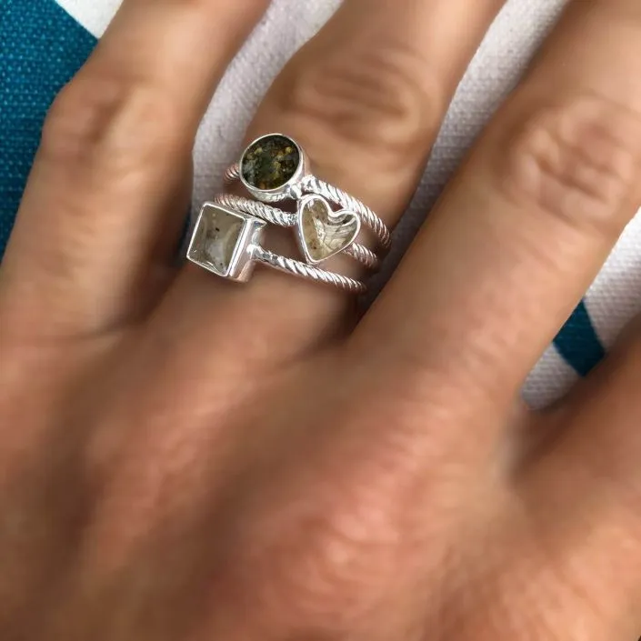 Dune Jewelry Rope Stacker Ring - Heart