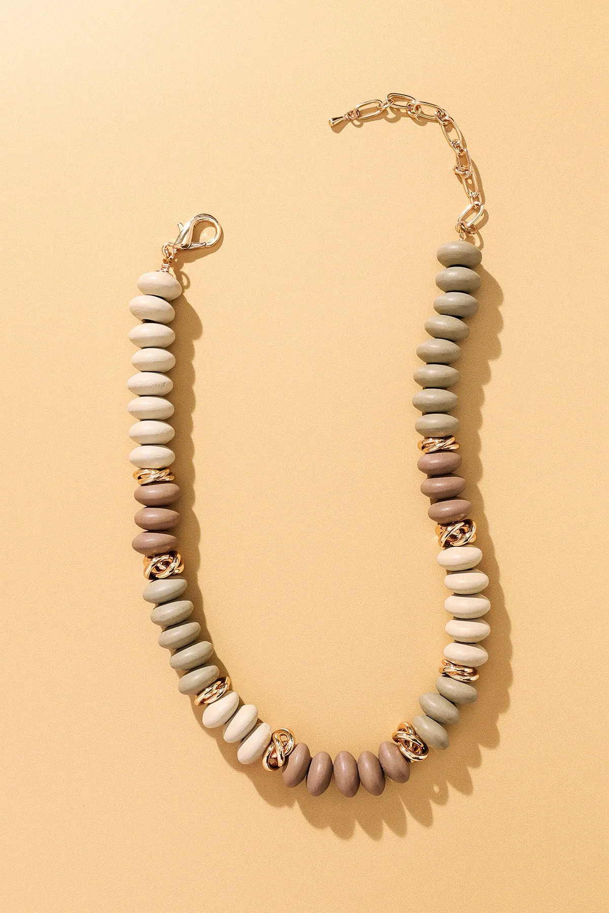 Earthy Tones Wooden Beaded Necklace