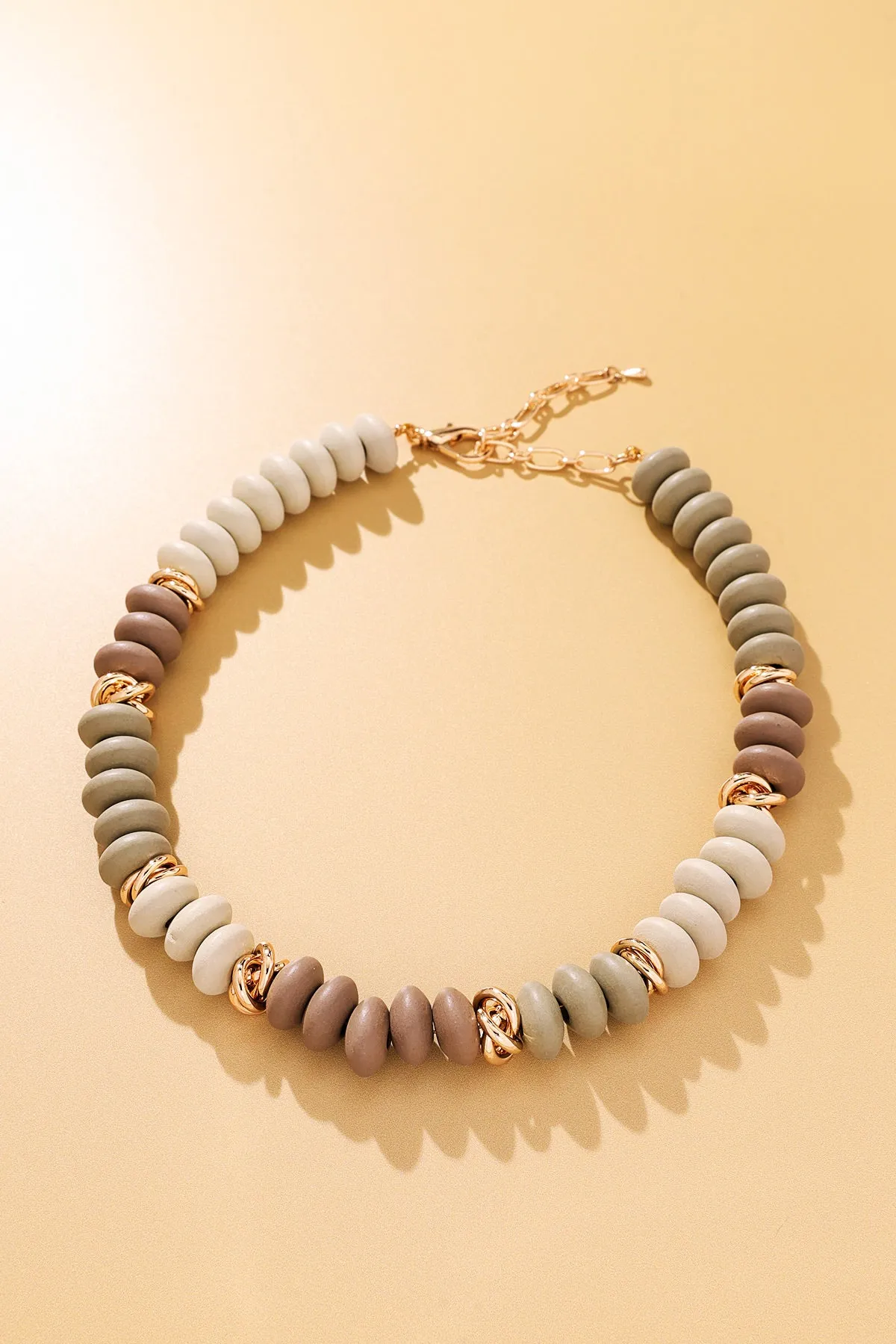 Earthy Tones Wooden Beaded Necklace