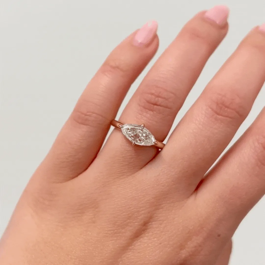 East-West Step Cut Marquise Ring