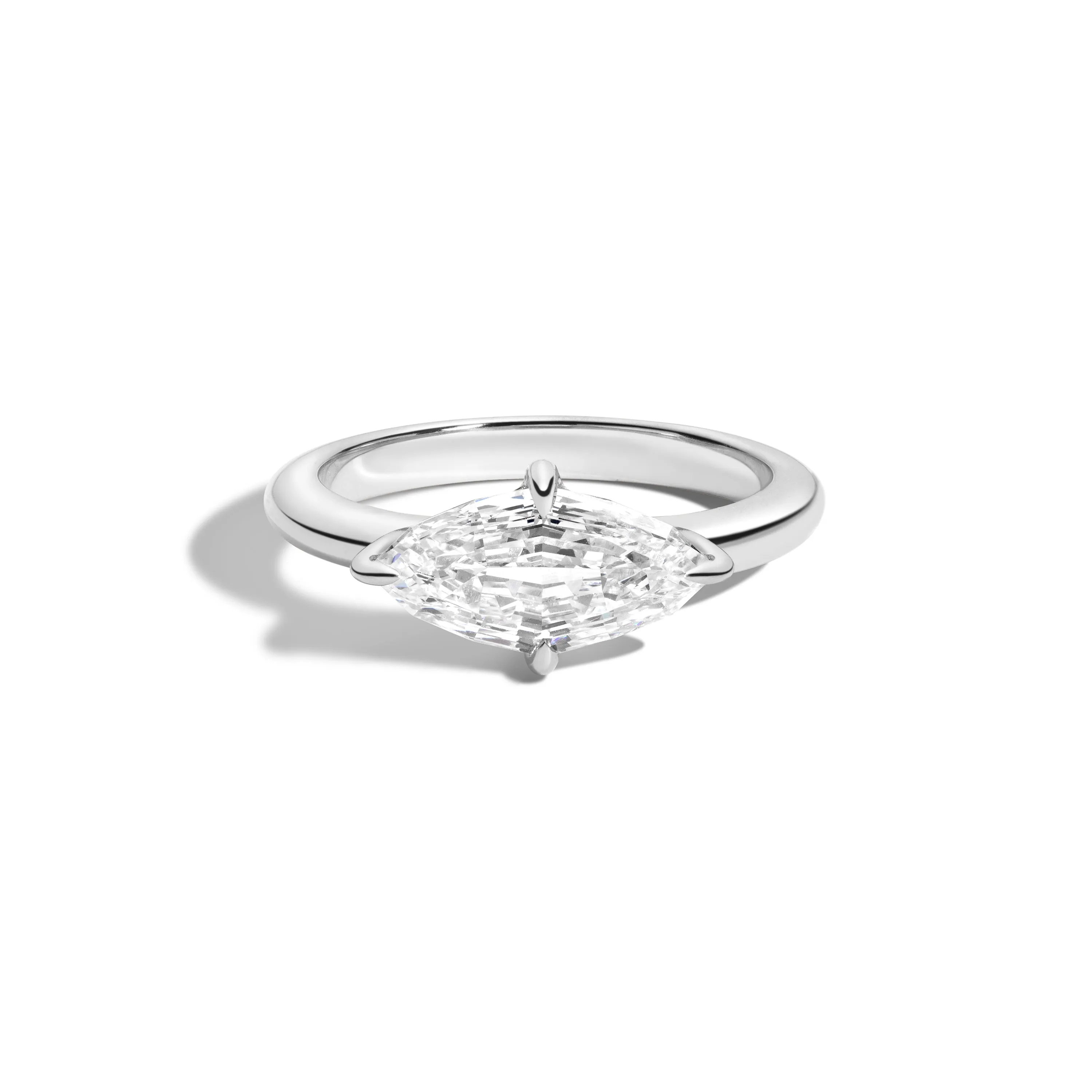 East-West Step Cut Marquise Ring