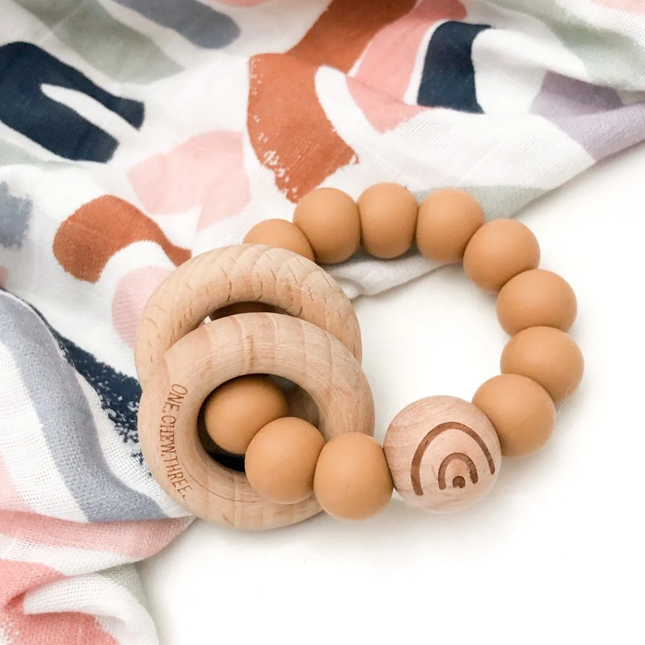 Elements Range Wooden Teether & Rattle