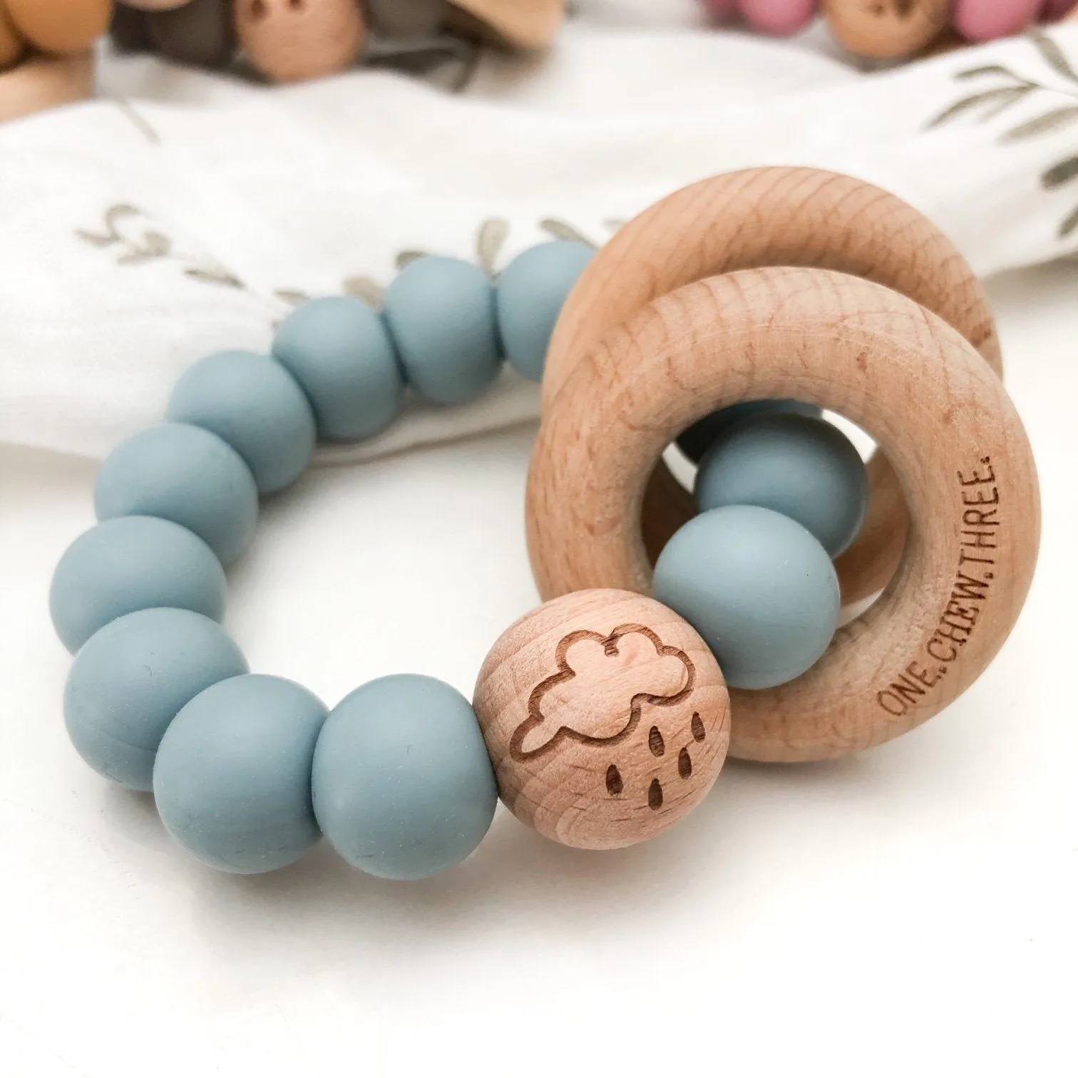 Elements Range Wooden Teether & Rattle
