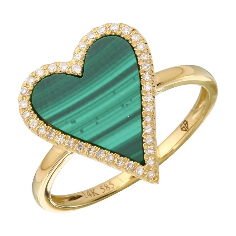 Elongated Heart Gemstone Ring