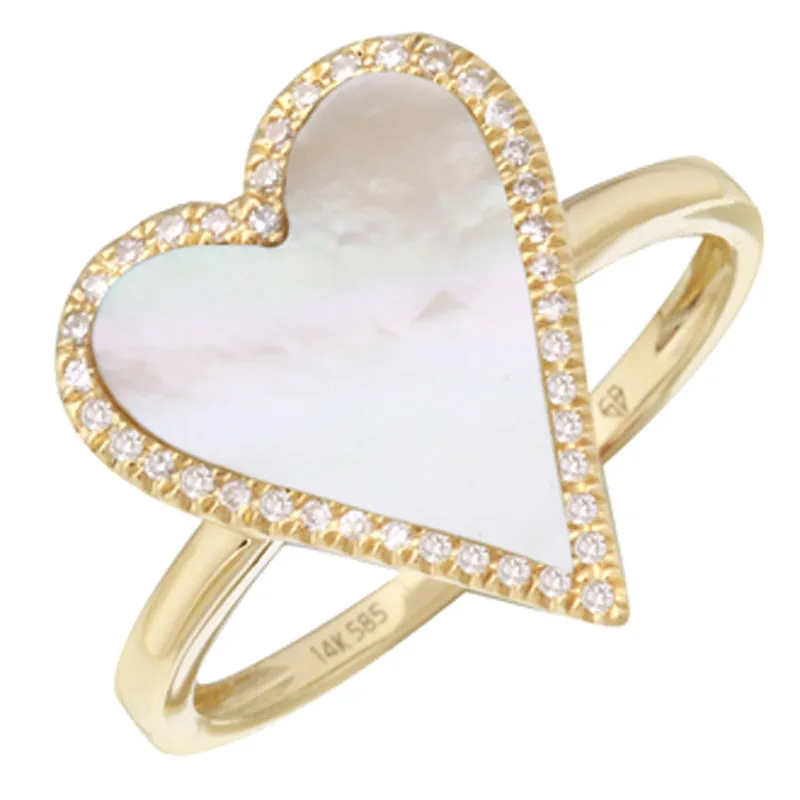 Elongated Heart Gemstone Ring
