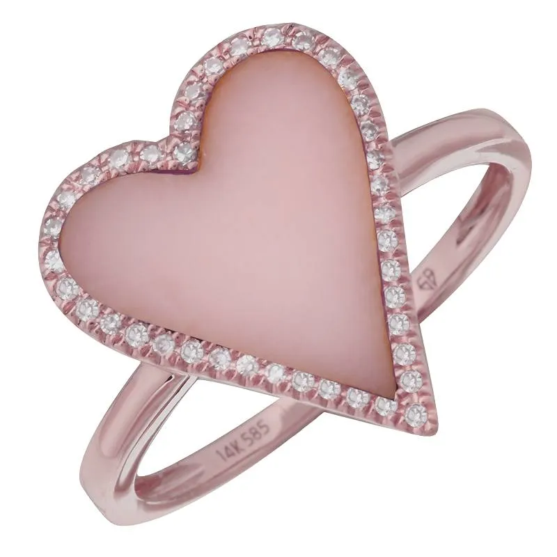 Elongated Heart Gemstone Ring