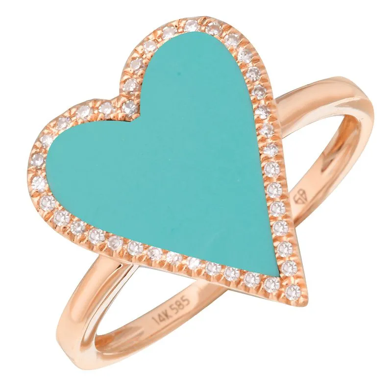 Elongated Heart Gemstone Ring