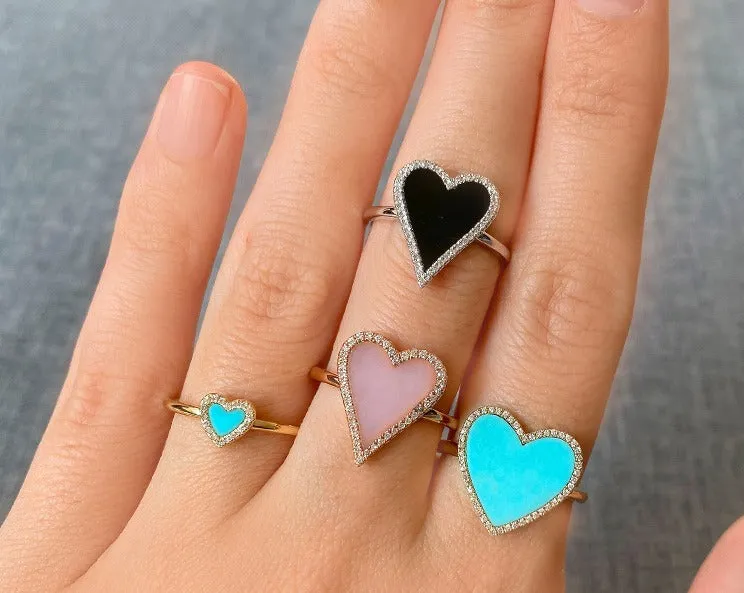 Elongated Heart Gemstone Ring