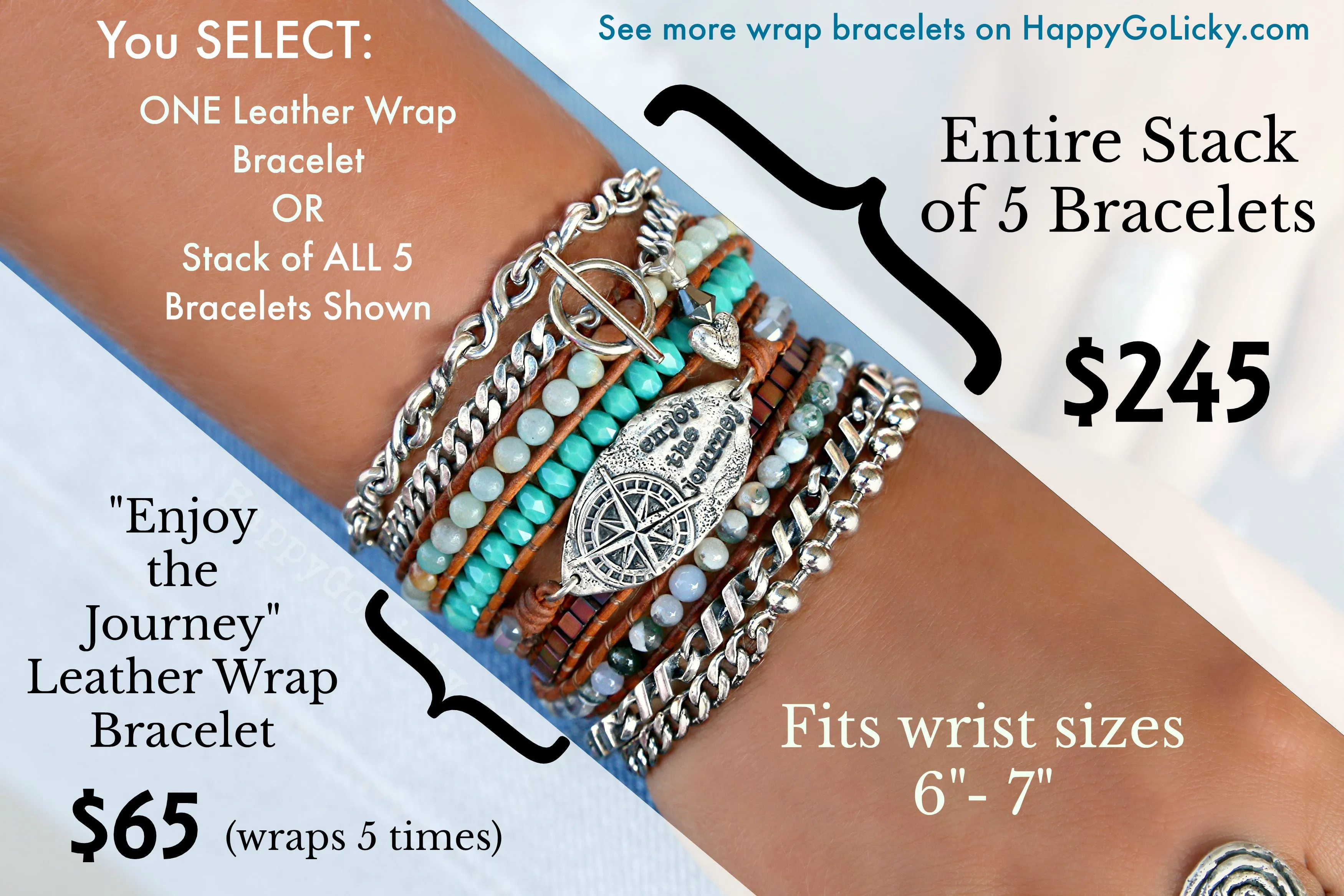Enjoy the Journey 5x Wrap Bracelet