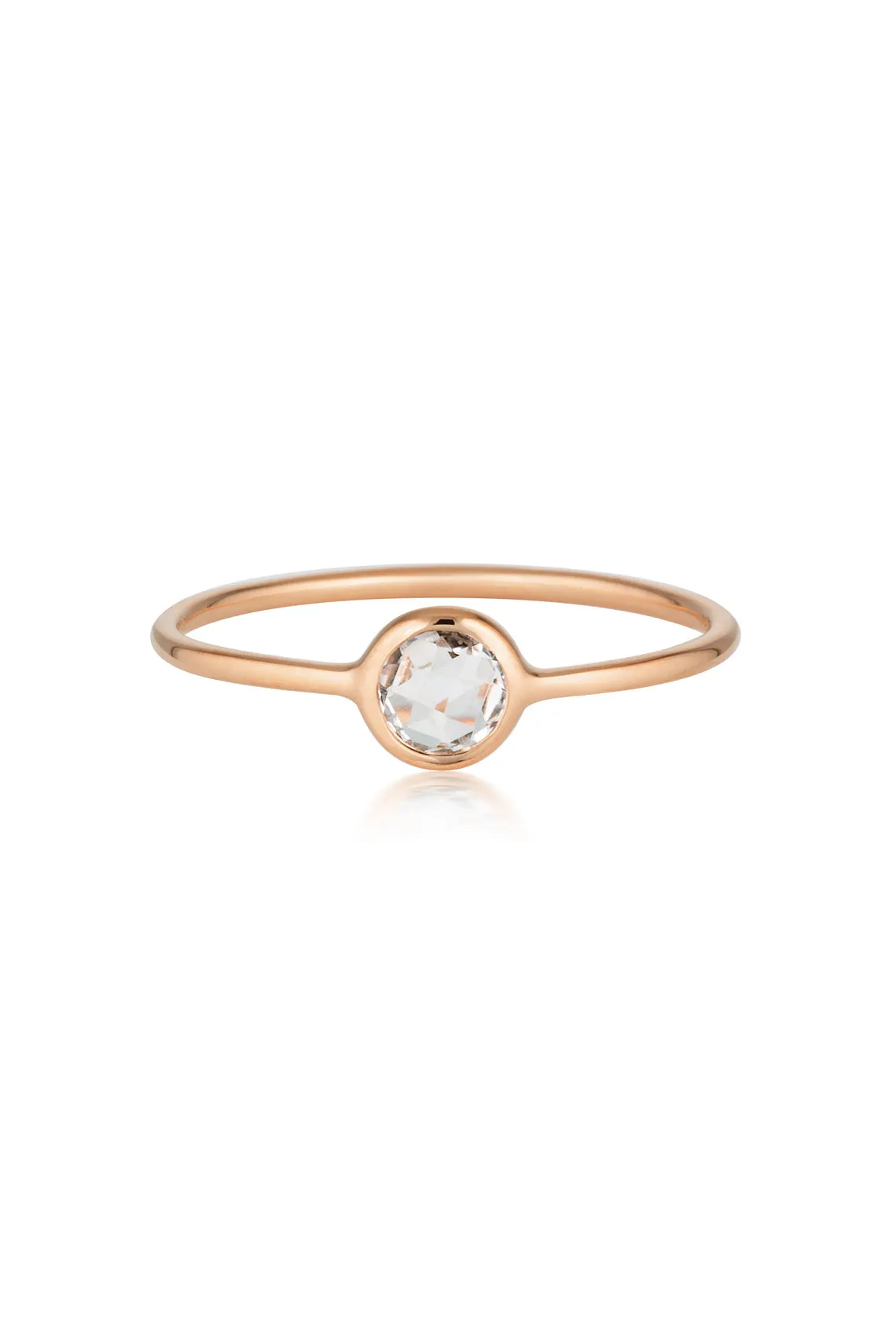 EOS WHITE TOPAZ ROSE GOLD RING - 9