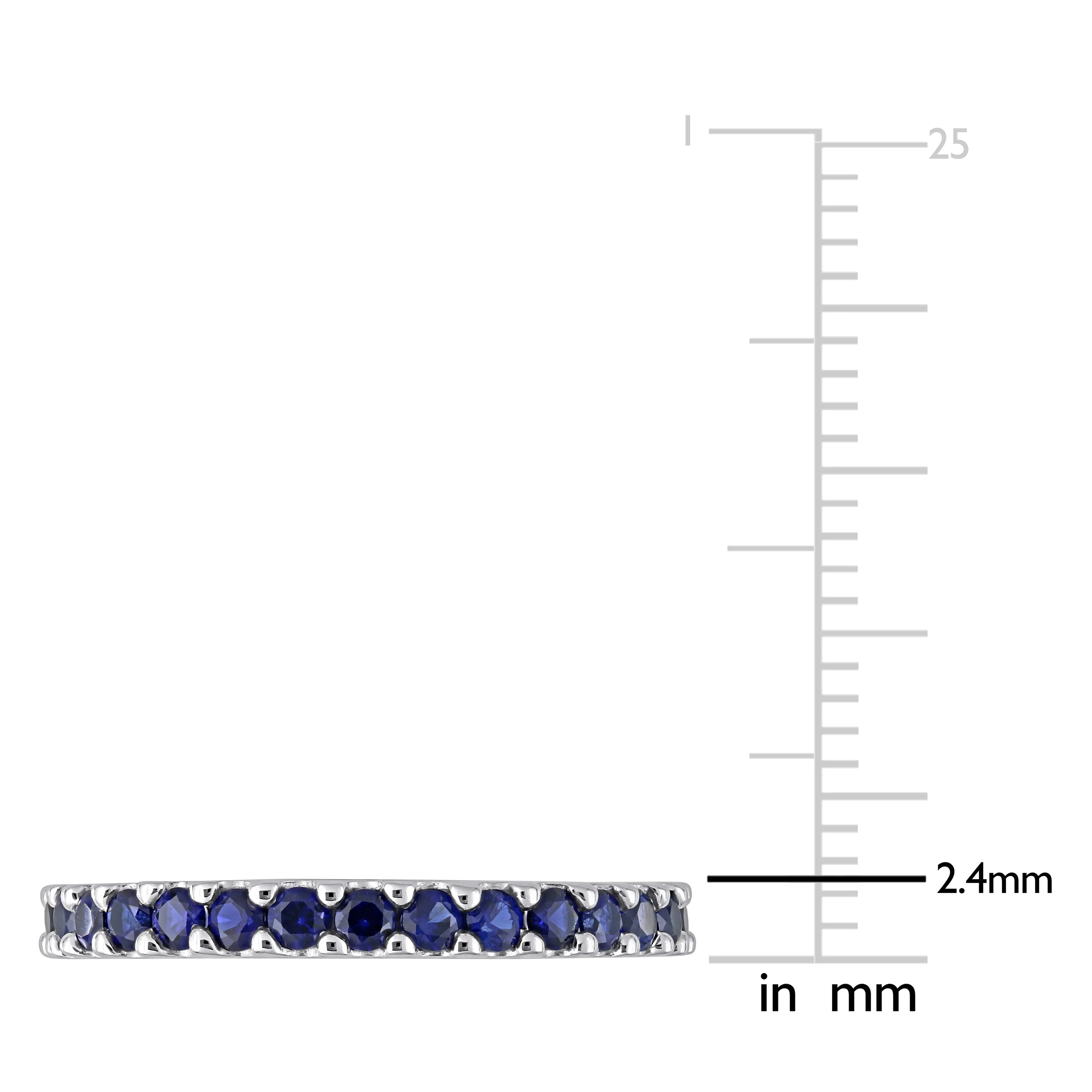 Eternity Ring 10K White Gold Blue Sapphire