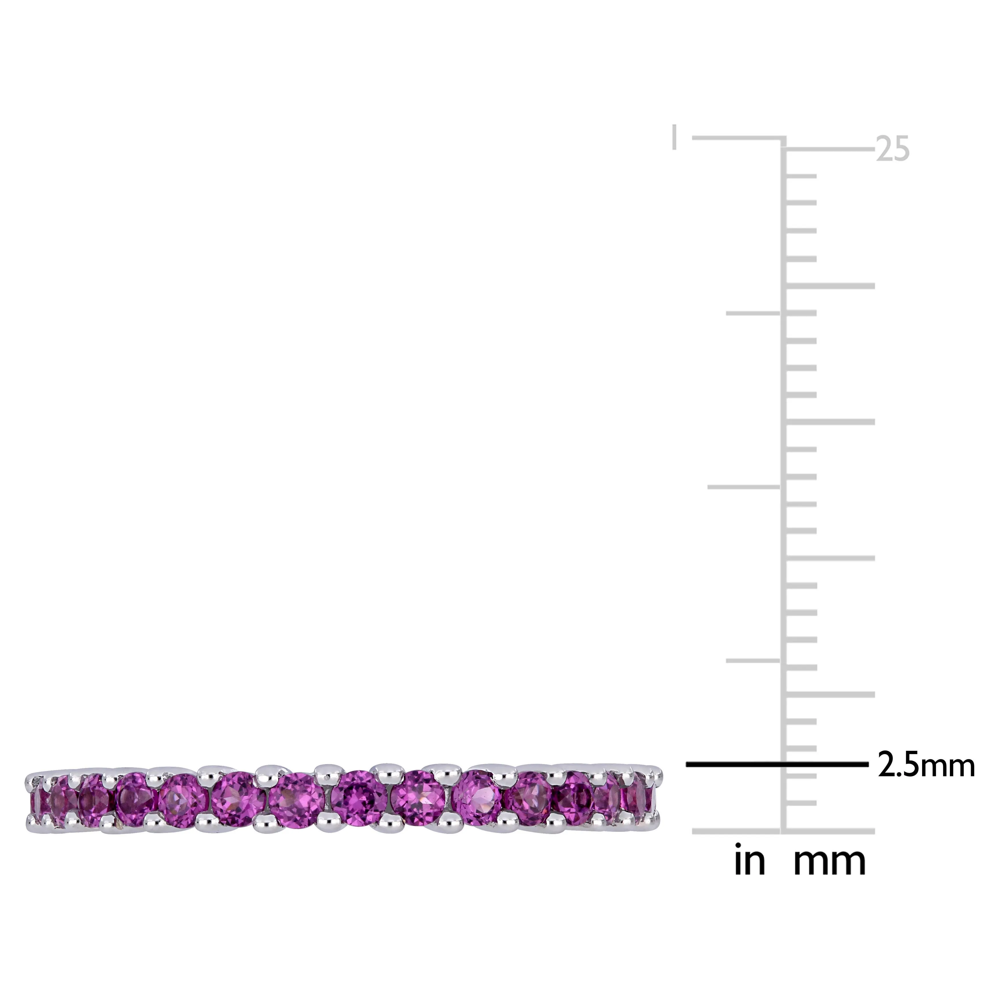 Eternity Ring 14K White Gold Rhodolite