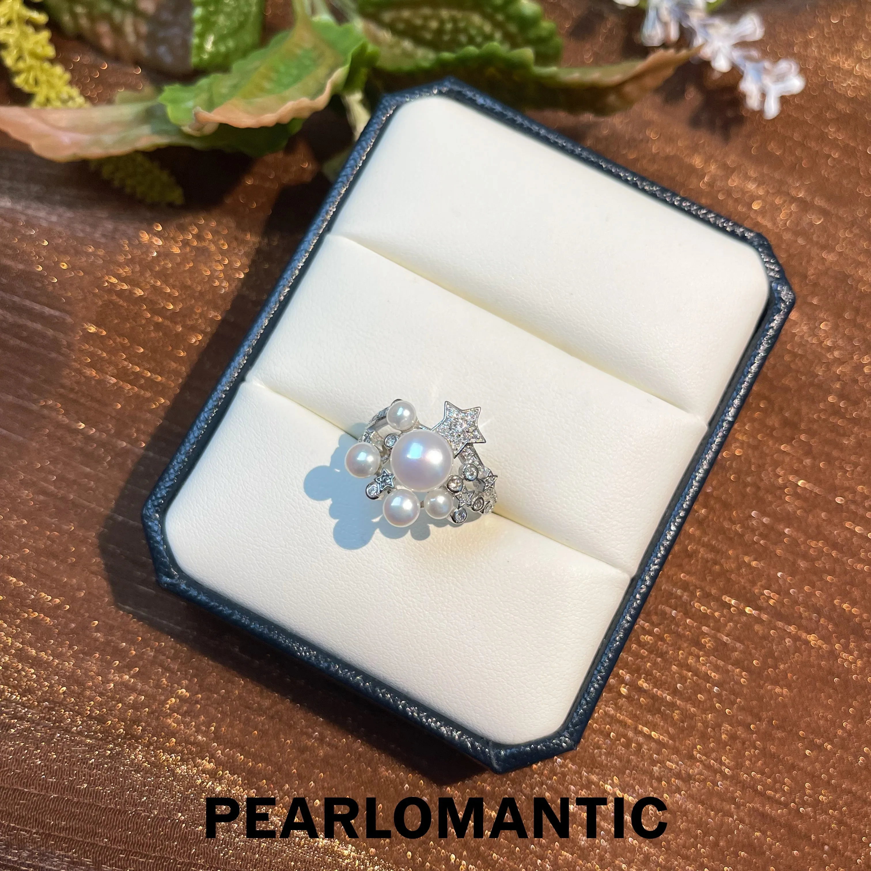 [Everyday Essential] Freshwater Pearl 3-9mm Star Design Adjustable Rings w/ S925