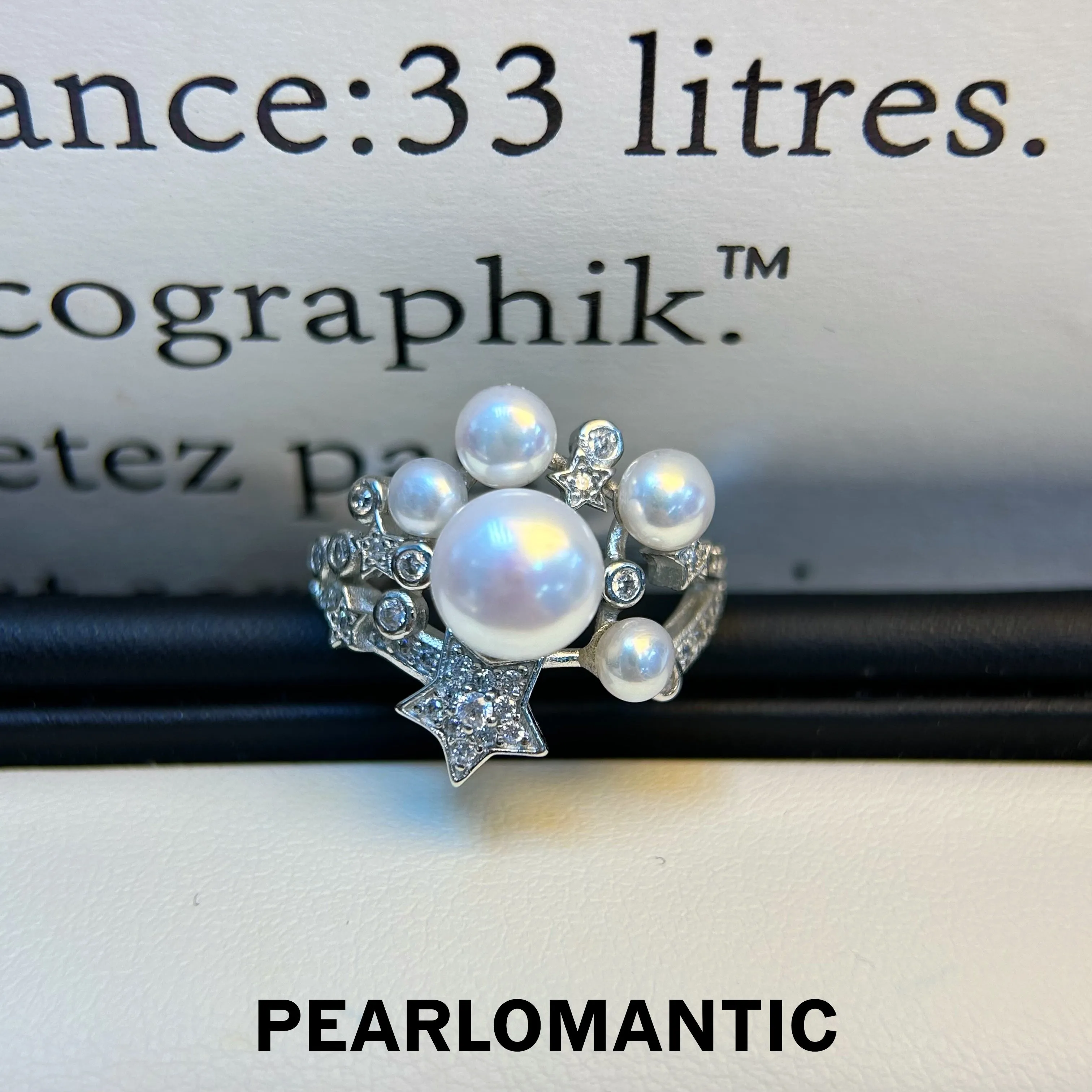 [Everyday Essential] Freshwater Pearl 3-9mm Star Design Adjustable Rings w/ S925