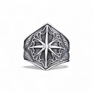 Fashion Stainless Steel Unique Compass Ring For Men