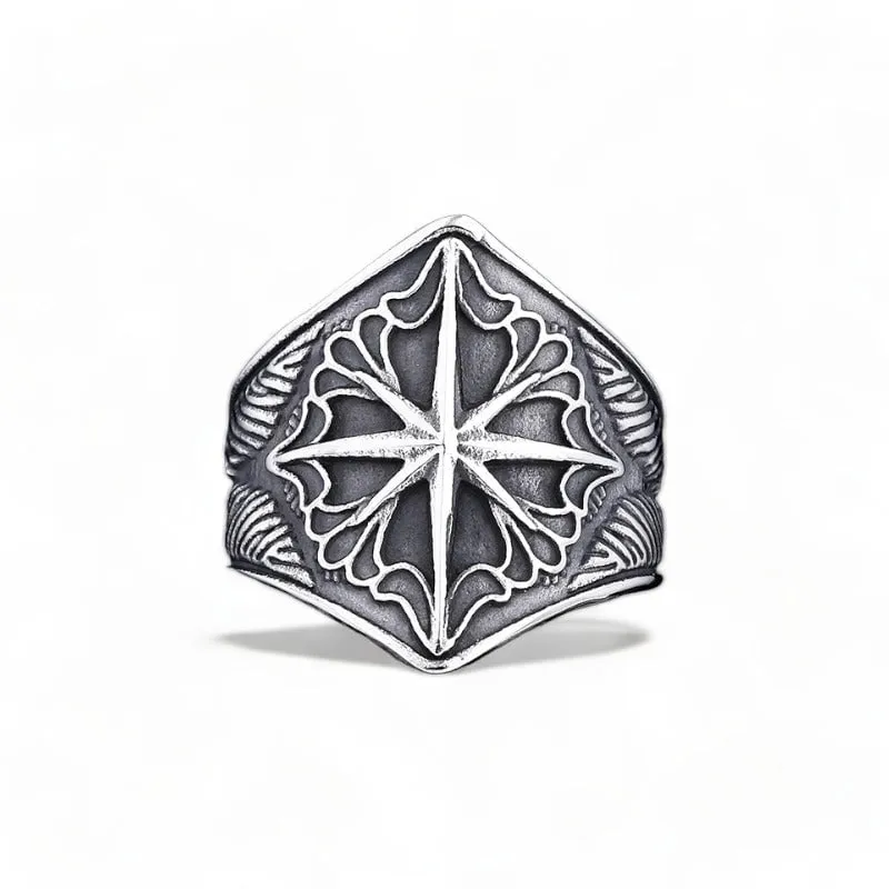 Fashion Stainless Steel Unique Compass Ring For Men