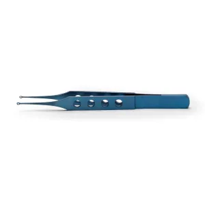 Fechtner Conjunctiva Forceps, 11cm, Straight, 1mm Rings, Titanium