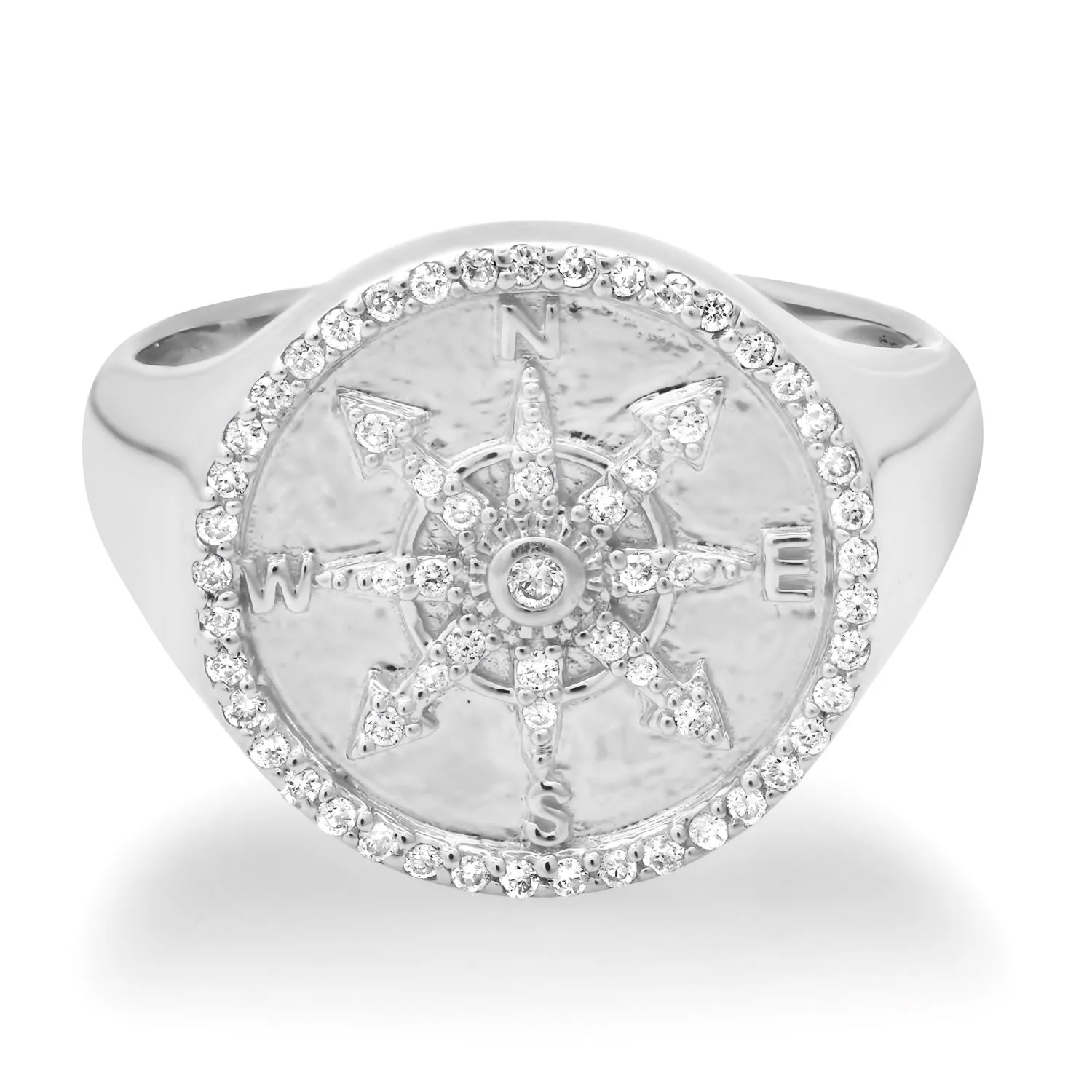 Find Your Way Diamond Compass Ring