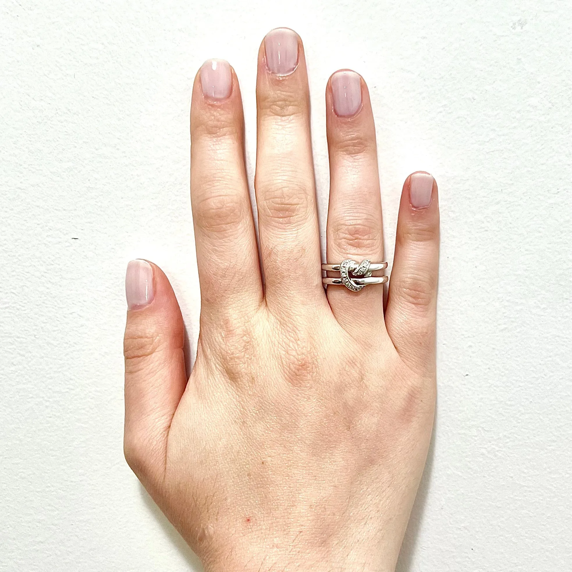 Fine 14 Karat White Gold Diamond Heart Ring