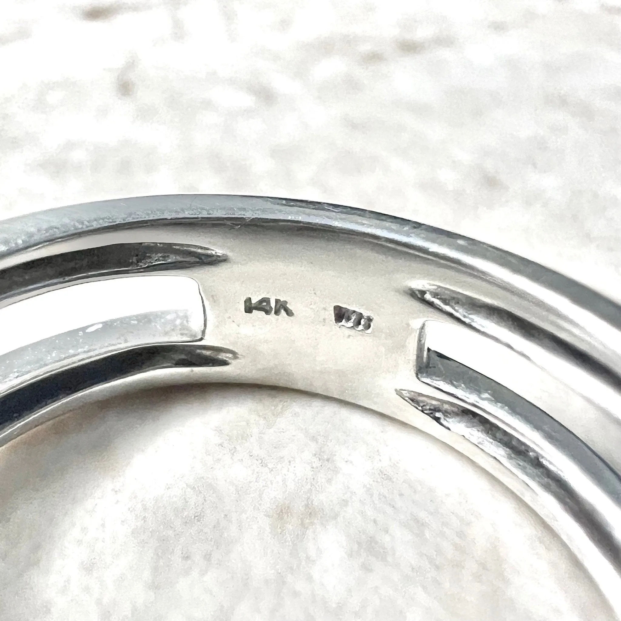 Fine 14 Karat White Gold Diamond Heart Ring