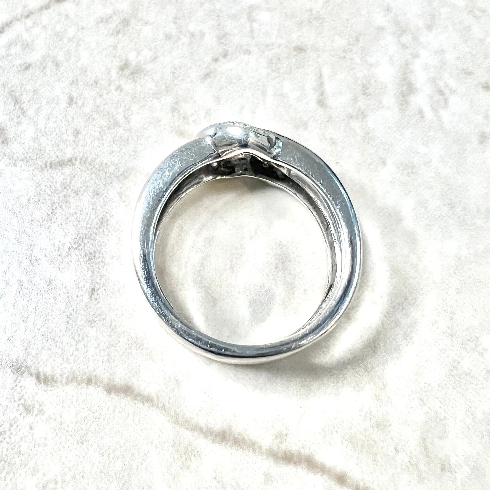 Fine 14 Karat White Gold Diamond Heart Ring