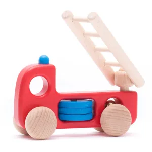 Fire Engine H1 with Hose Wooden Toy Car by Bajo Toddler Toys Car 18m 