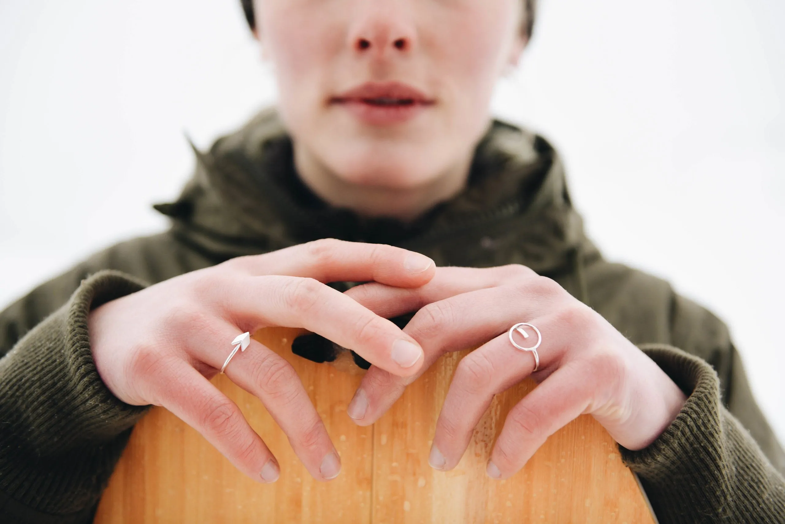 Fjellsmykke - Compass Open Silver Ring