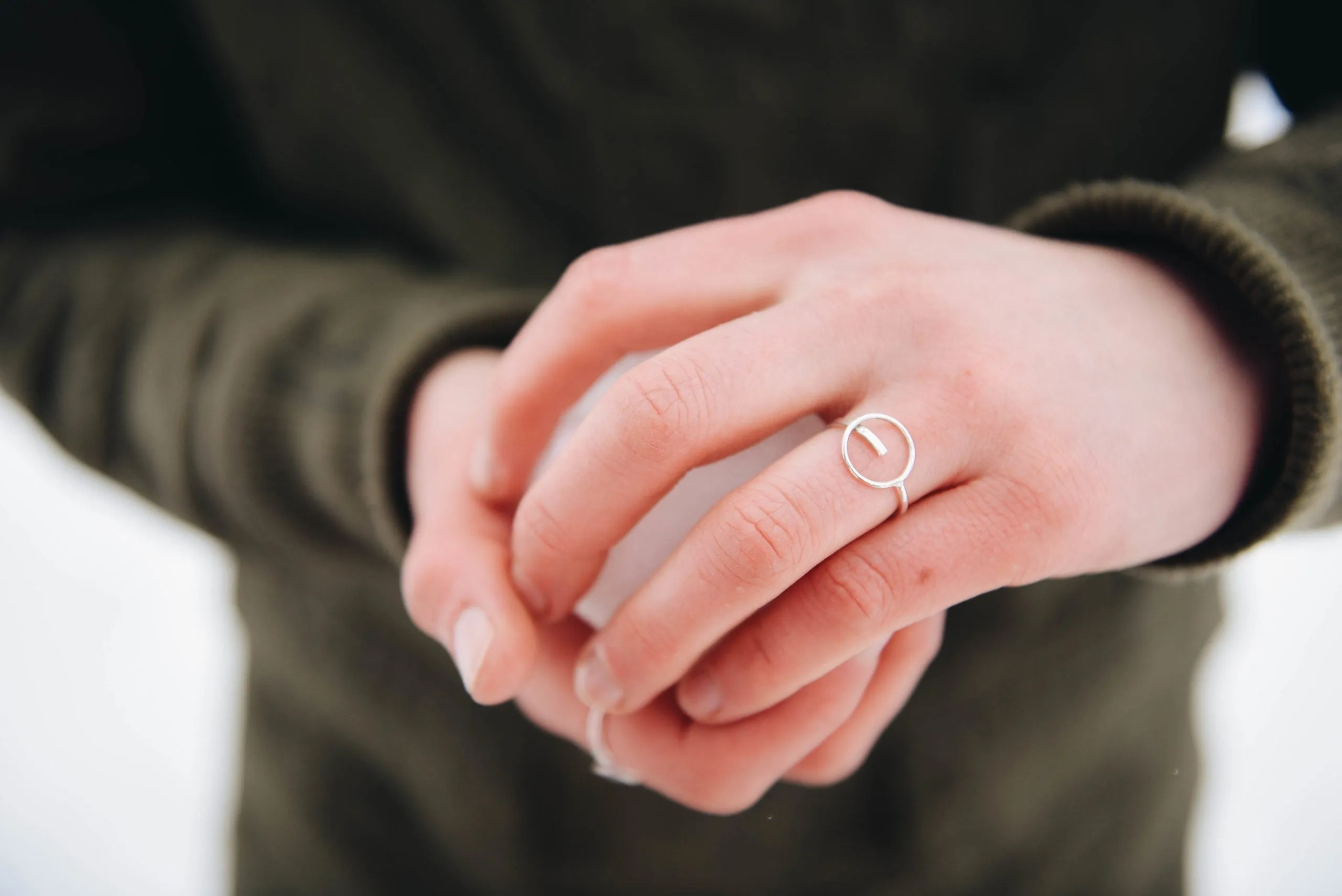 Fjellsmykke - Compass Open Silver Ring