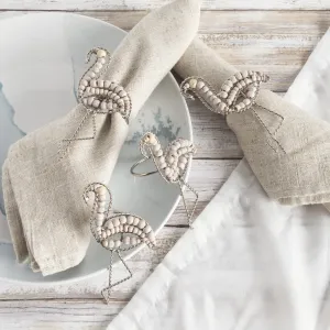 FLAMINGO BEADED NAPKIN RING SET