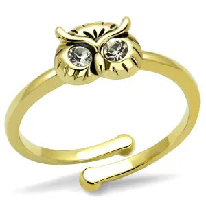 Flash Gold Brass Ring with Top Grade Crystal - Clear Stone, 4-7 Day Shipping Lead Time