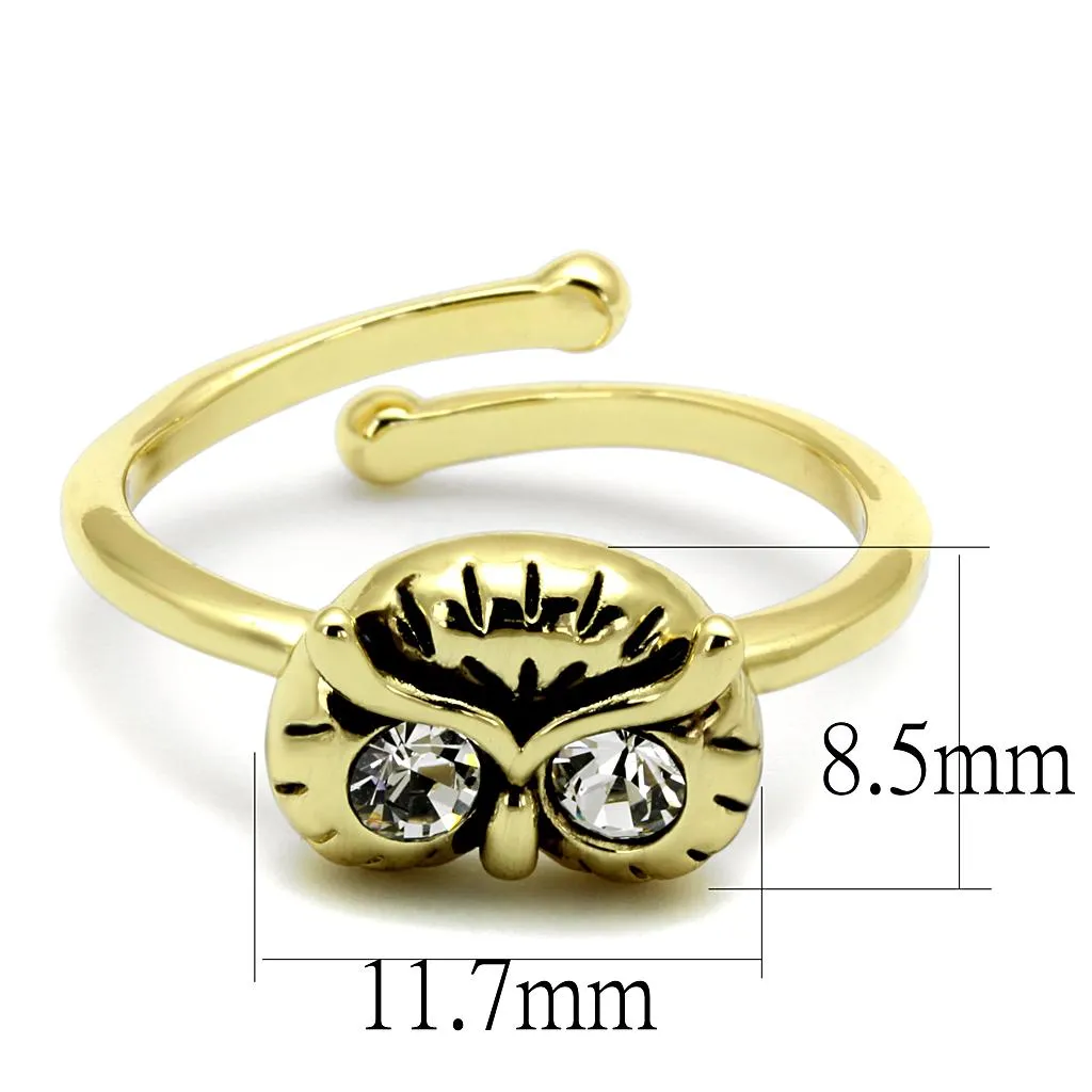 Flash Gold Brass Ring with Top Grade Crystal - Clear Stone, 4-7 Day Shipping Lead Time