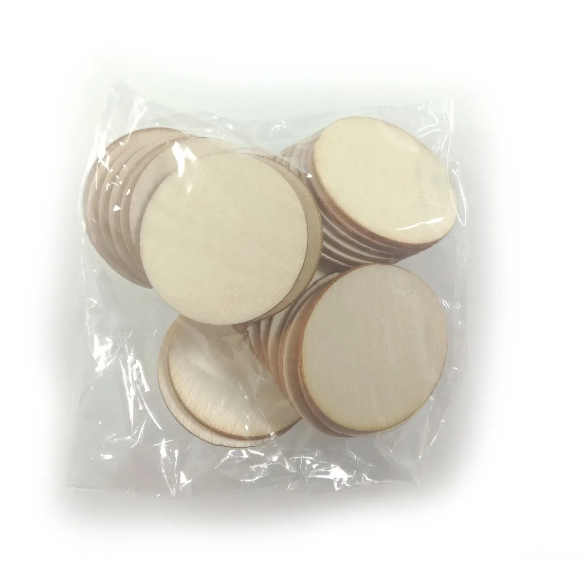Flat Circles Wooden Crafts For DIY Scrapbook Natural Wooden Ornaments Handicraft 10/20/30/40/50/60/80/100mm