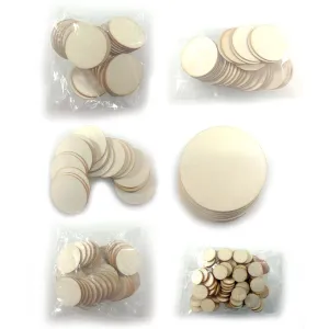 Flat Circles Wooden Crafts For DIY Scrapbook Natural Wooden Ornaments Handicraft 10/20/30/40/50/60/80/100mm
