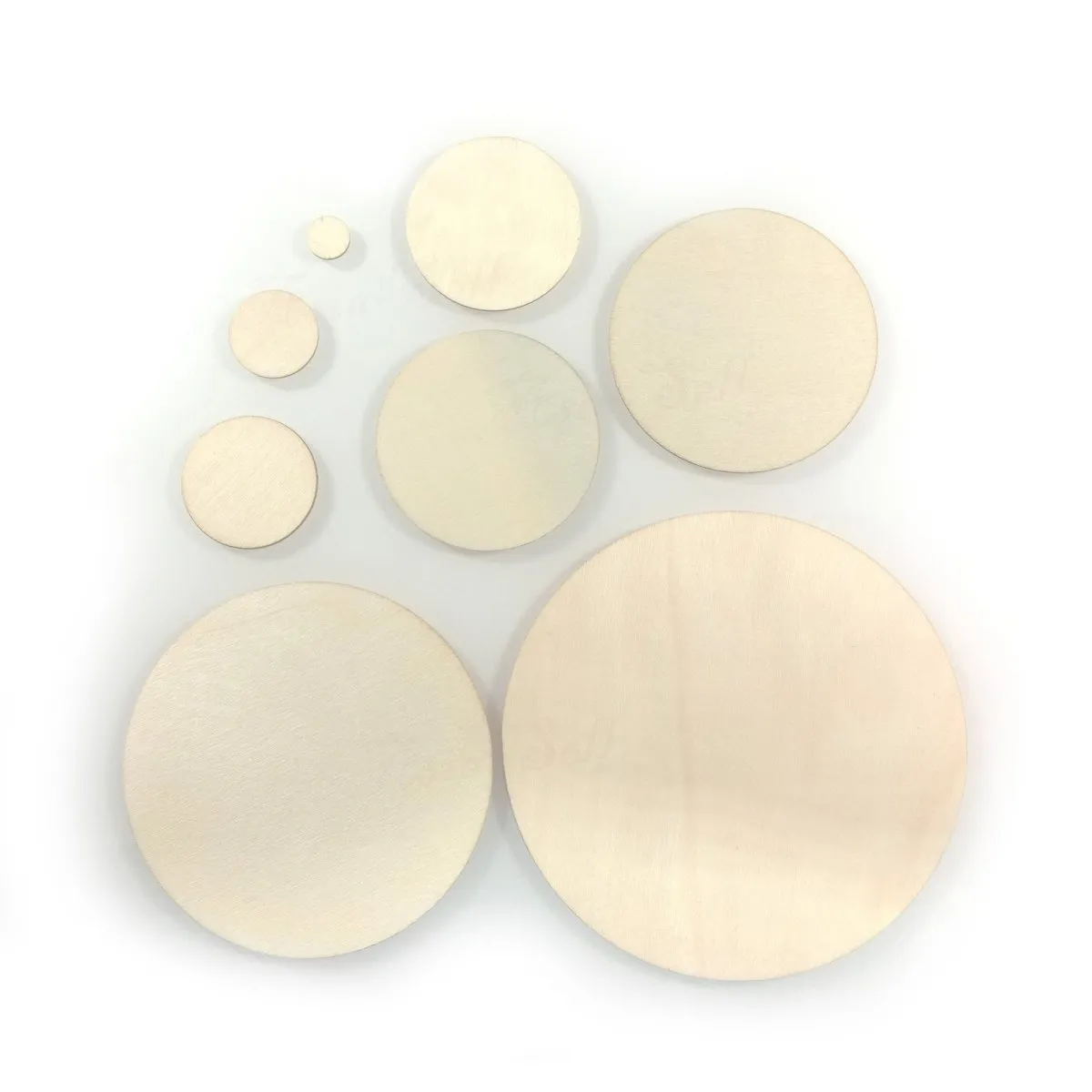 Flat Circles Wooden Crafts For DIY Scrapbook Natural Wooden Ornaments Handicraft 10/20/30/40/50/60/80/100mm