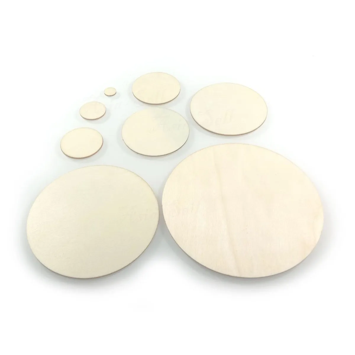 Flat Circles Wooden Crafts For DIY Scrapbook Natural Wooden Ornaments Handicraft 10/20/30/40/50/60/80/100mm