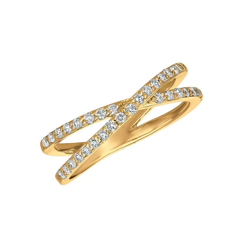 ‘FLAT X’ DIAMOND RING 14K GOLD (0.4 CTW)