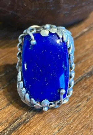 Flower of Wisdom Lapis Ring