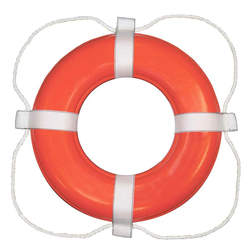 Foam Ring Buoy - 24" - Orange w/White Rope