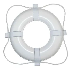 Foam Ring Buoy - 24" - White w/White Rope
