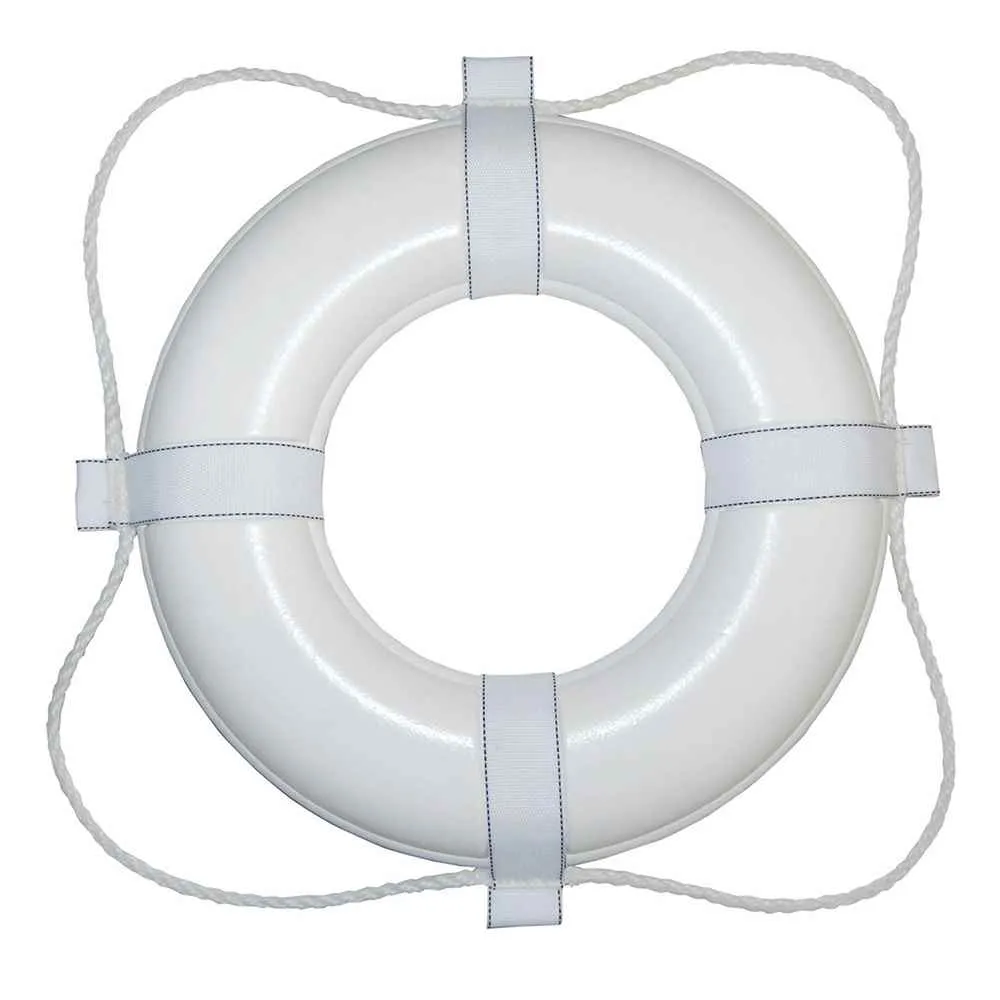 Foam Ring Buoy - 24" - White w/White Rope
