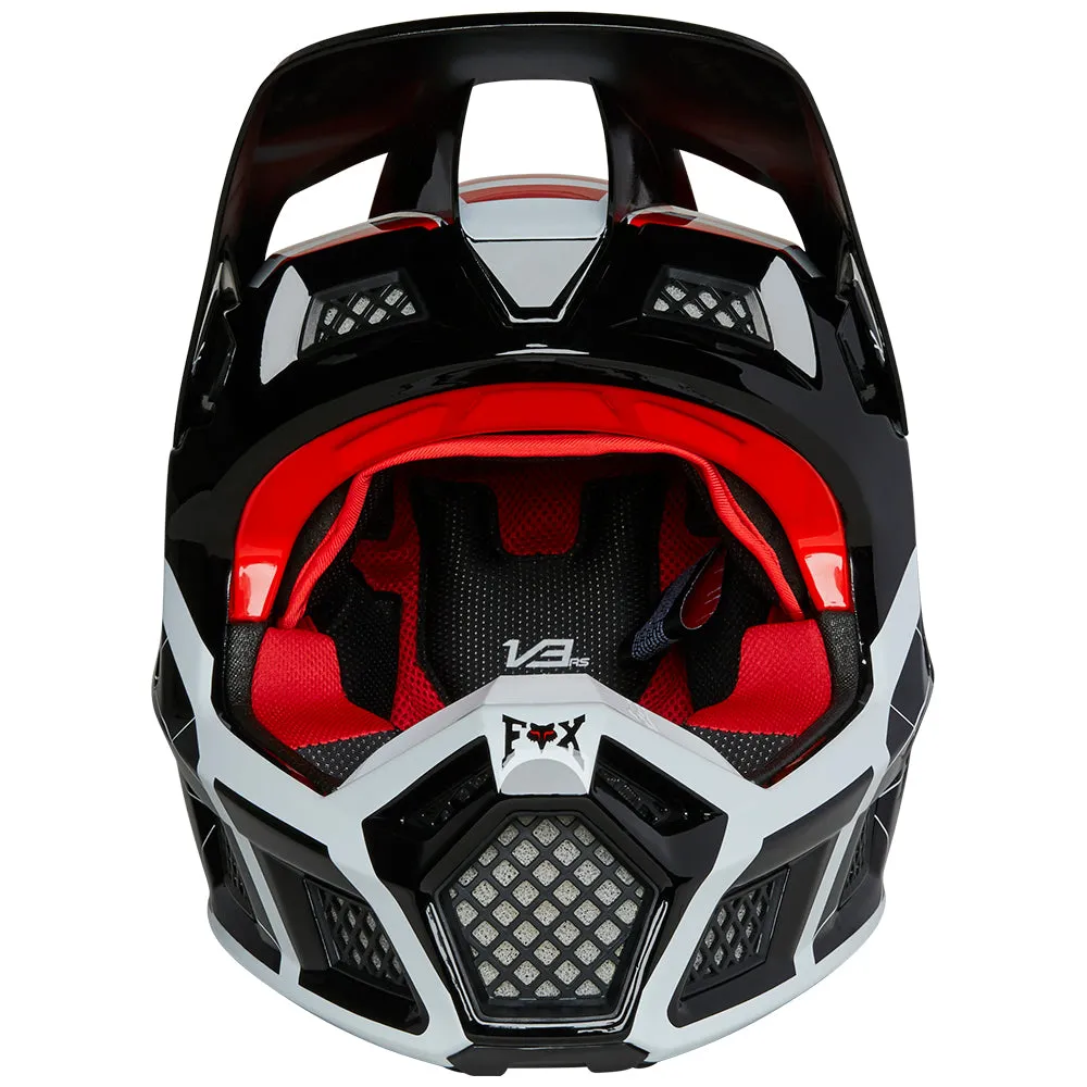 FOX V3 RS CELZ HELMET ECE [RED/BLACK/WHITE]