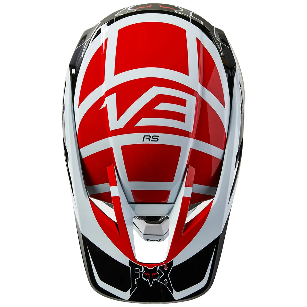 FOX V3 RS CELZ HELMET ECE [RED/BLACK/WHITE]