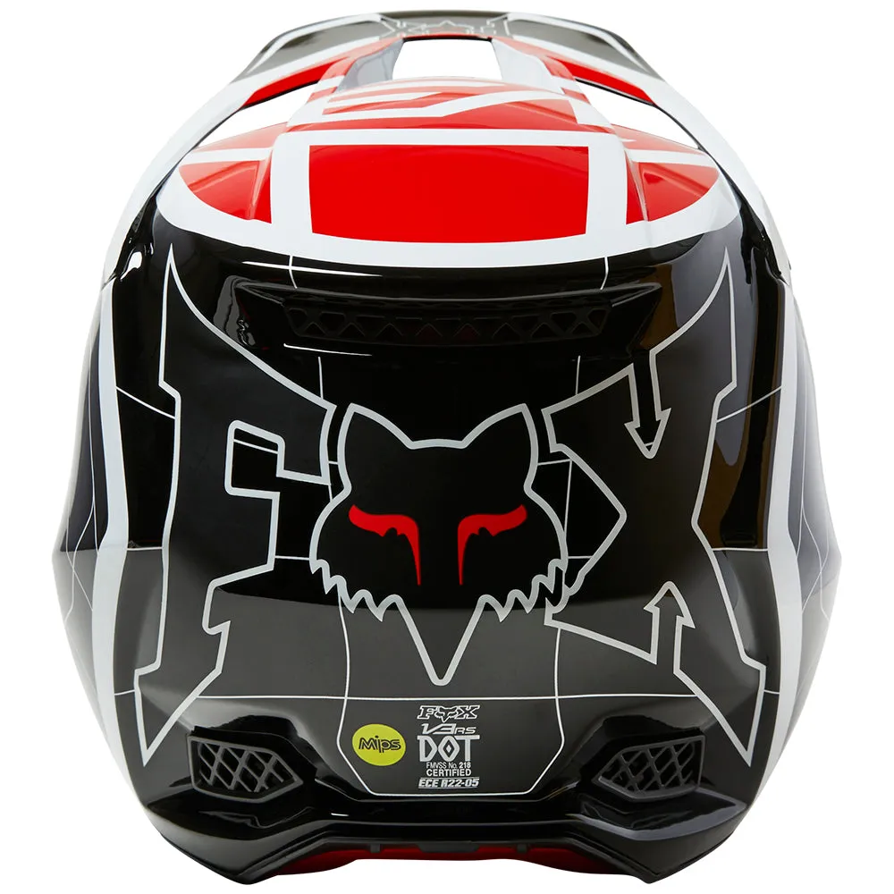 FOX V3 RS CELZ HELMET ECE [RED/BLACK/WHITE]
