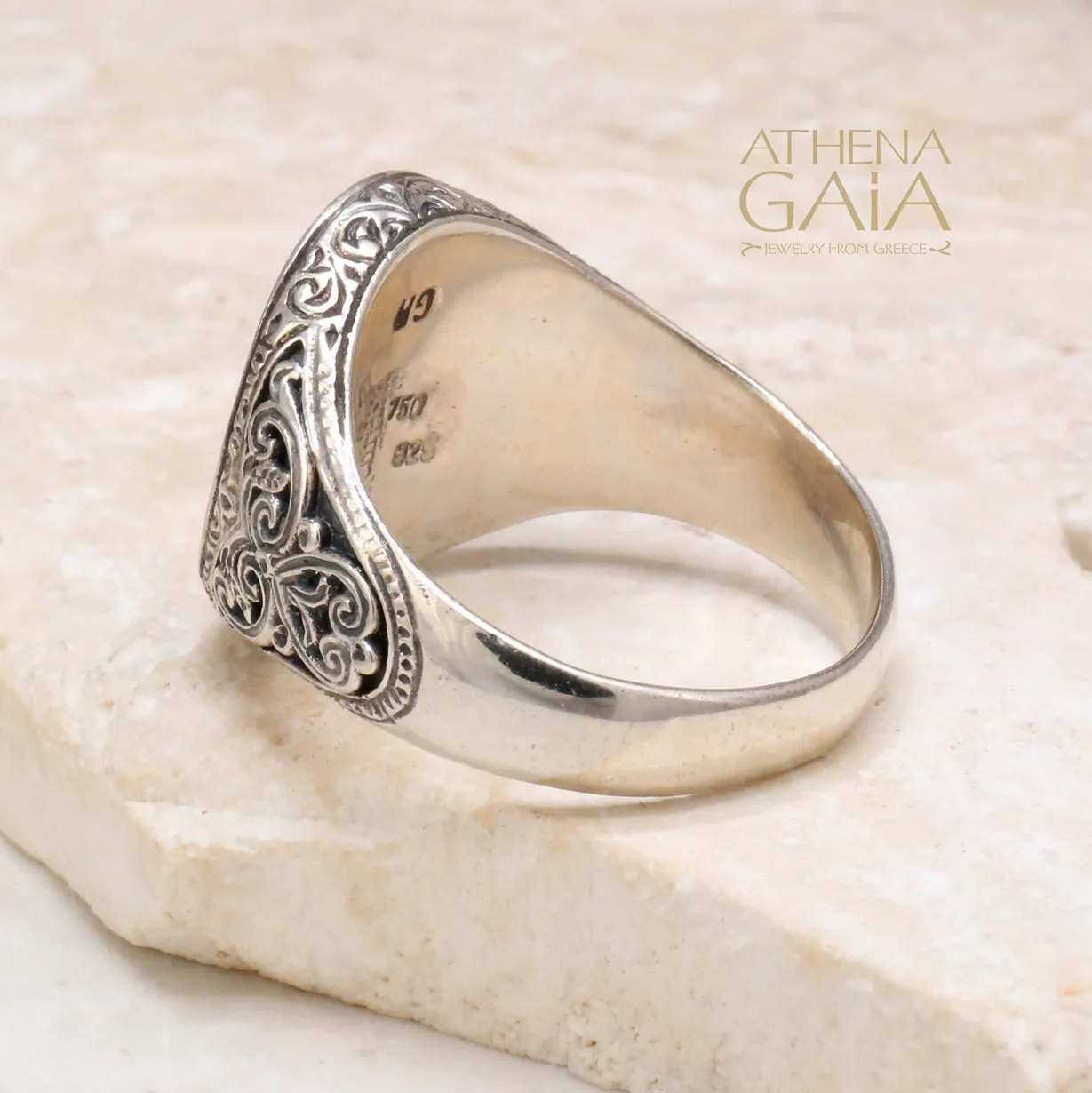 Freemason Compass and Square Ring