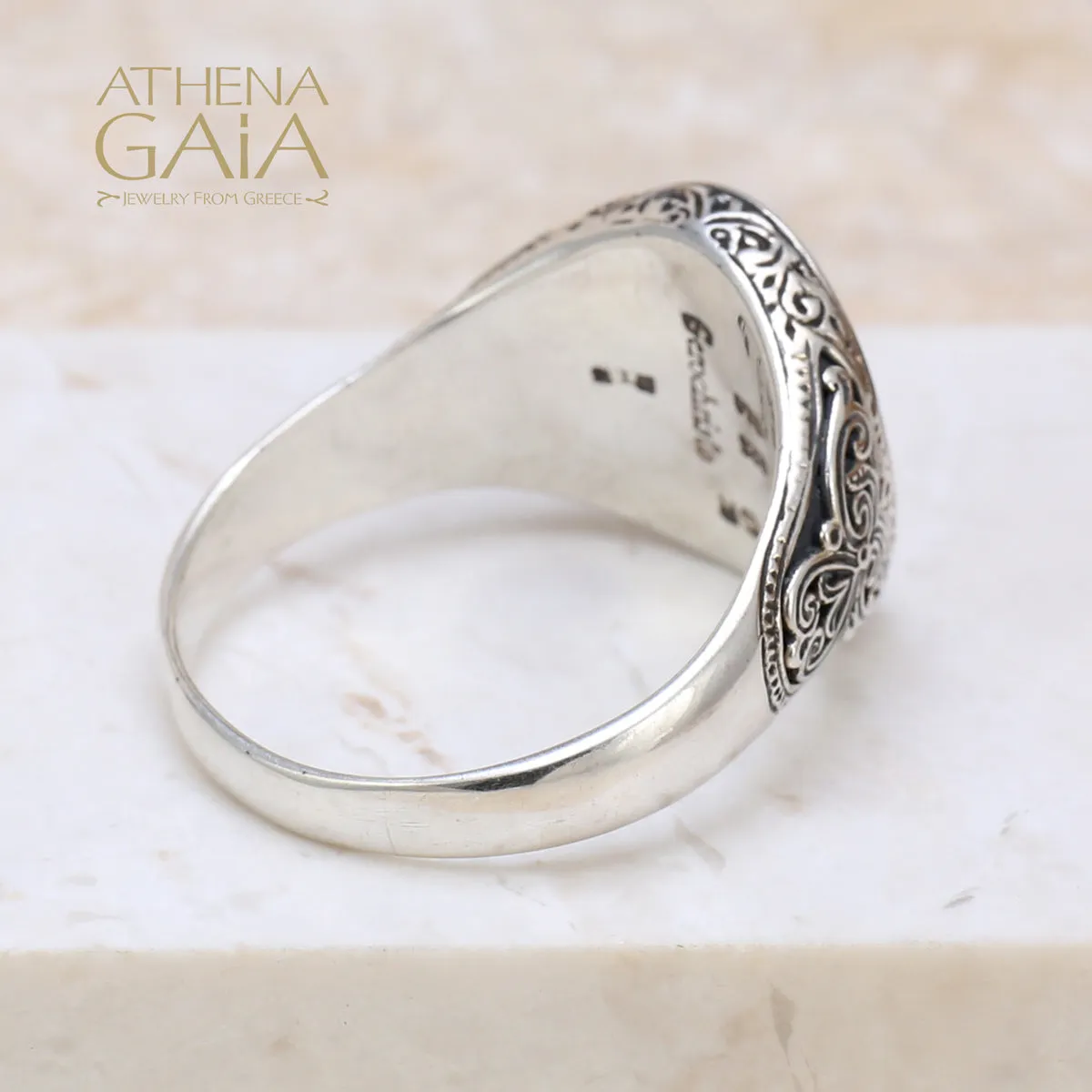 Freemason Compass and Square Ring