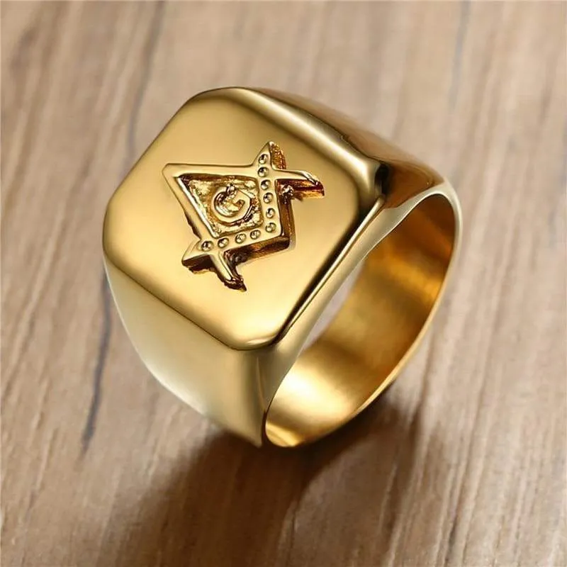 Freemason Square & Compass Stainless Steel Necklace